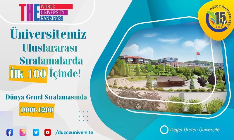 Düzce Üniversitesi ‘Sanayi Geliri’nde sıralamaya girdi 